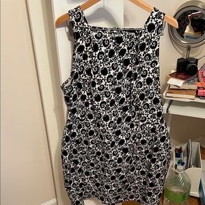 Maeve Sleeveless Volume-Hip Mini Dress Black & White Print NWOT XL